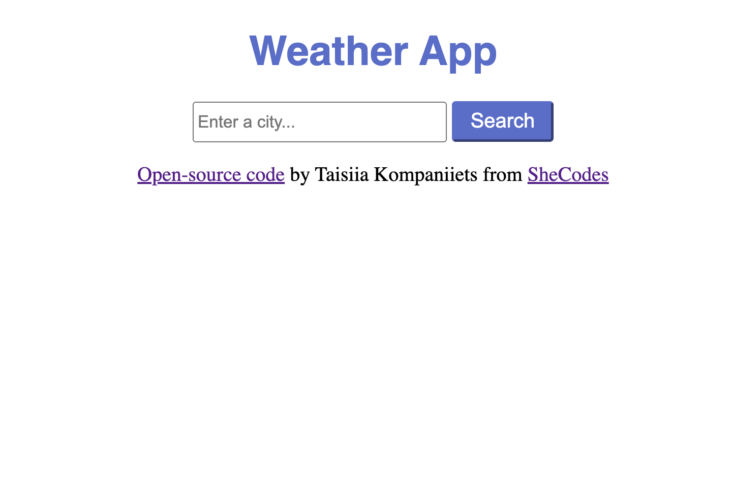 Weather Project React